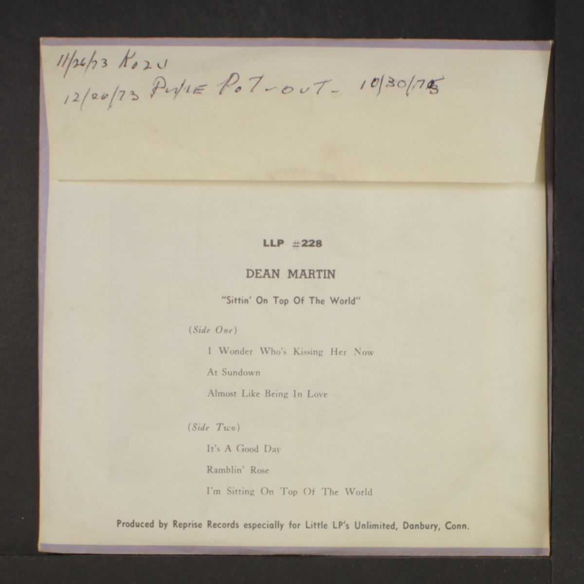 sittin' on top of the world by DEAN MARTIN