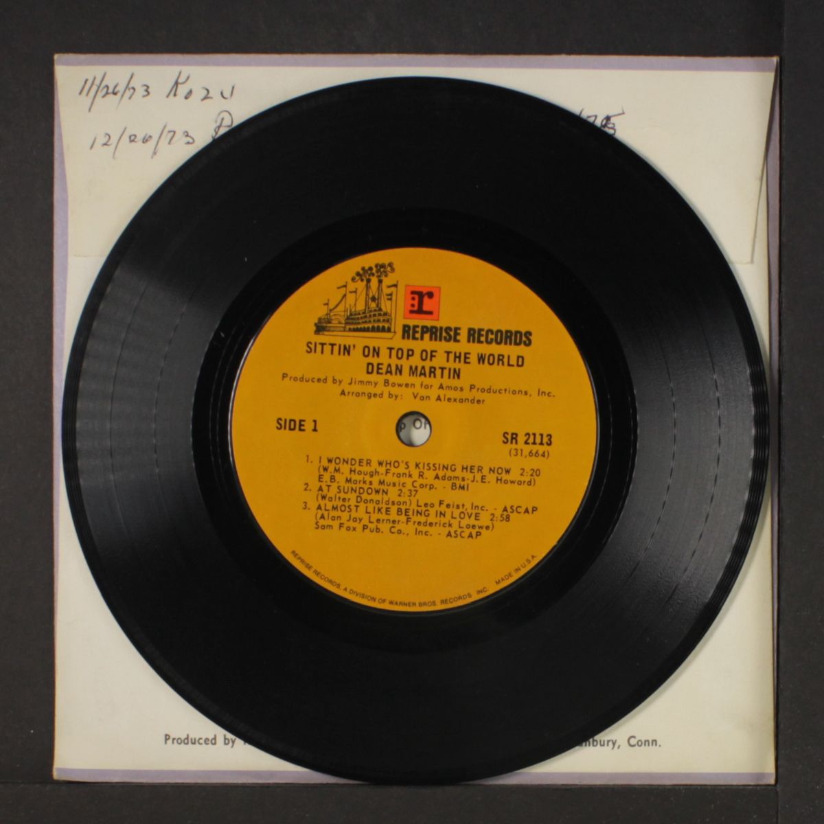 sittin' on top of the world by DEAN MARTIN