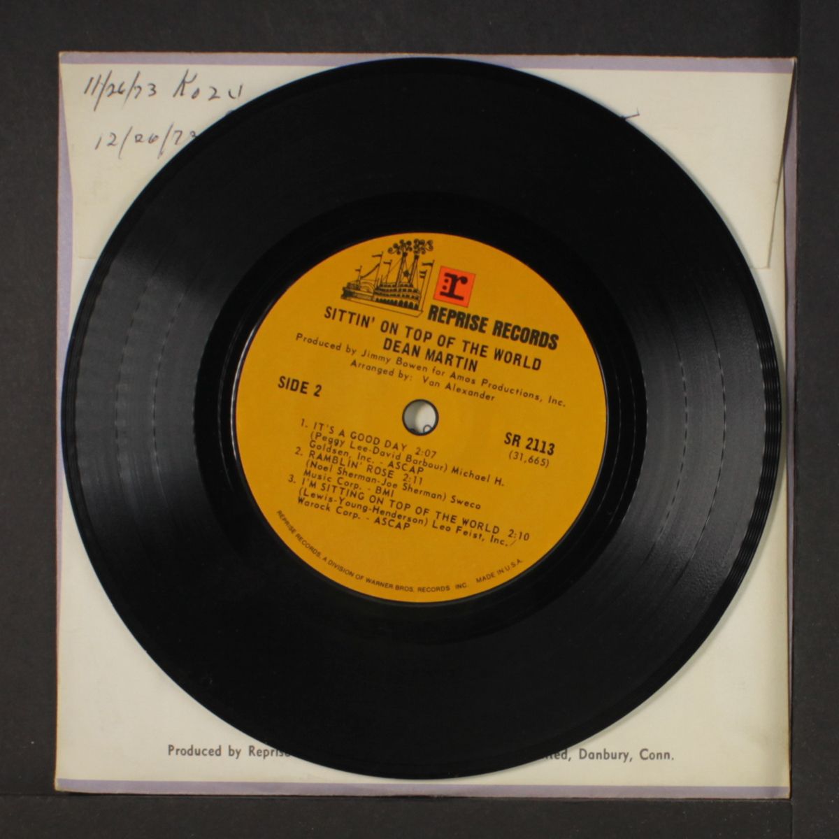 sittin' on top of the world by DEAN MARTIN
