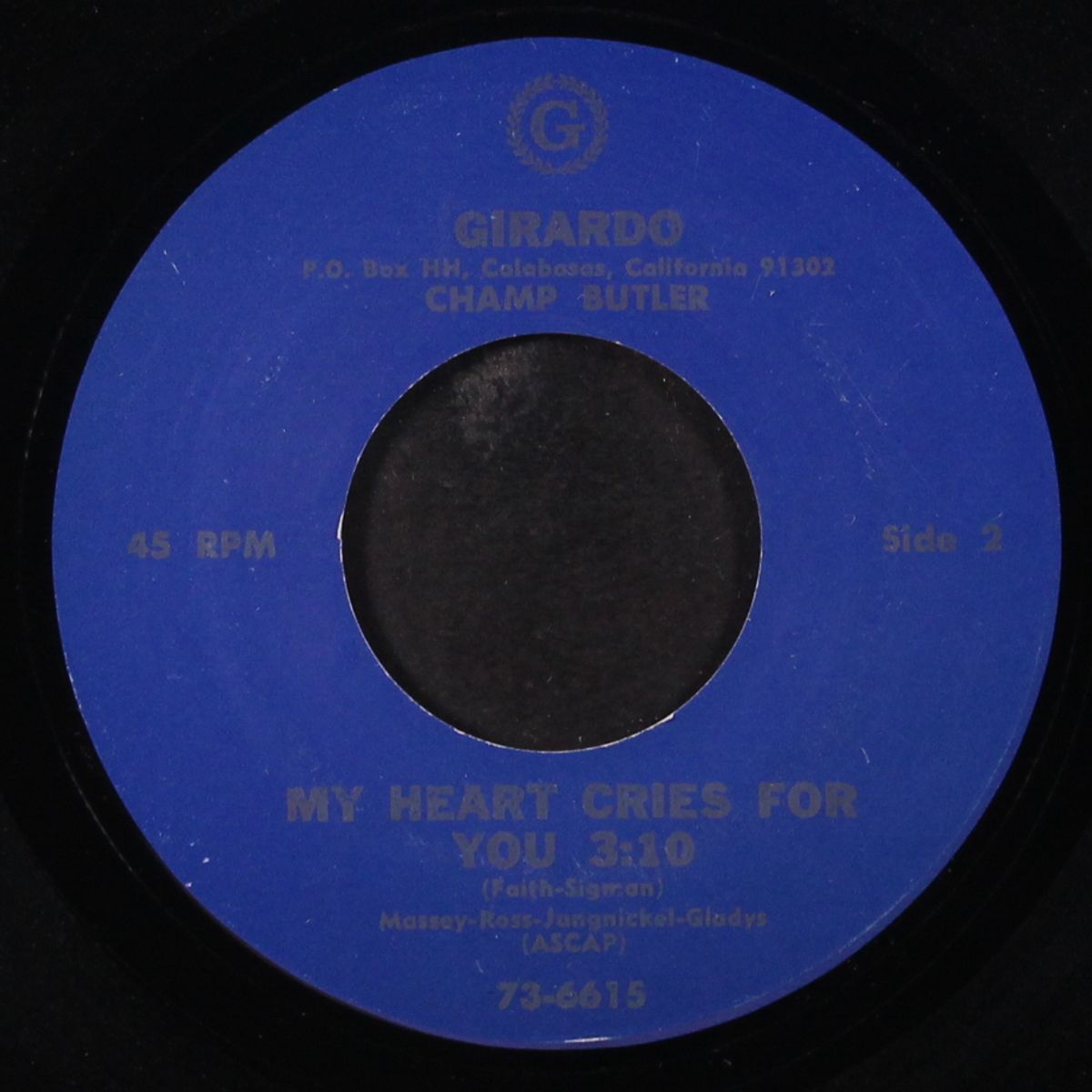 you belong to my heart / my heart cries for you by CHAMP BUTLER