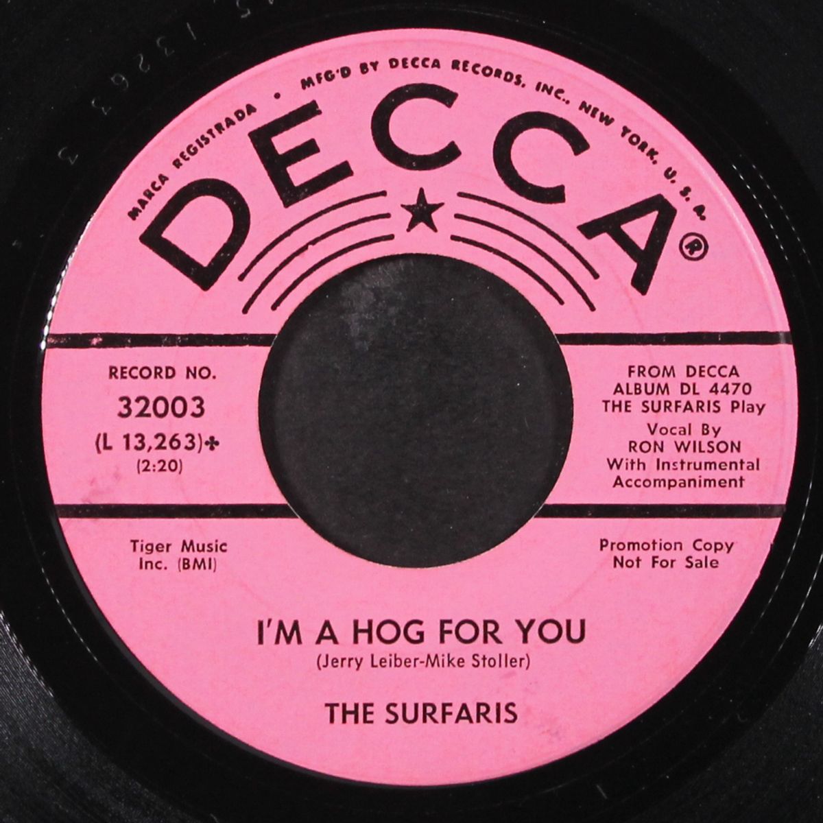 wipe out / i'm a hog for you by SURFARIS