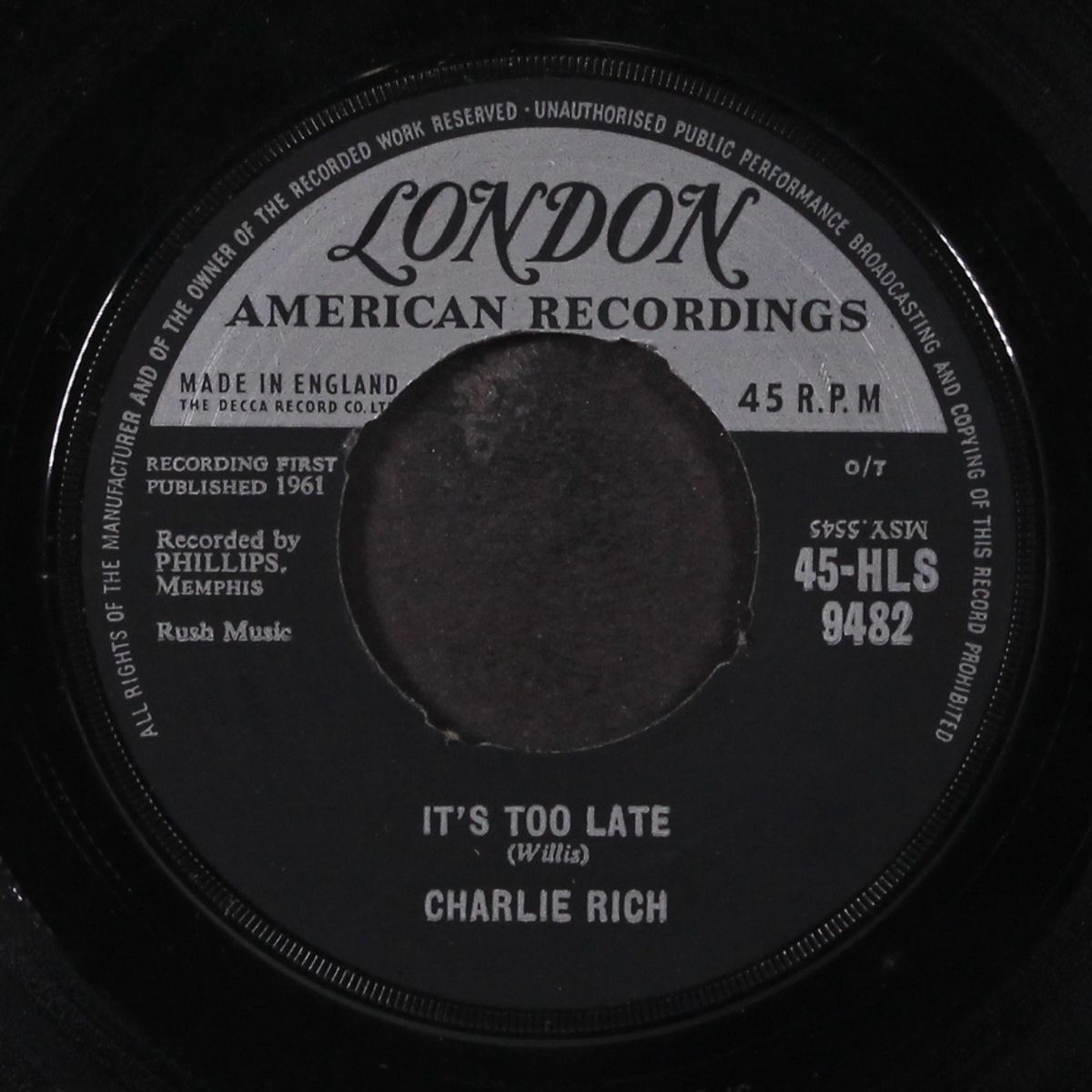 just a little bit sweet / it's too late by CHARLIE RICH