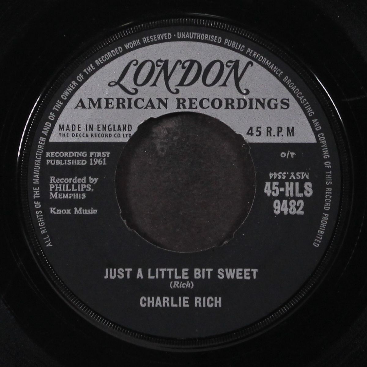 just a little bit sweet / it's too late by CHARLIE RICH