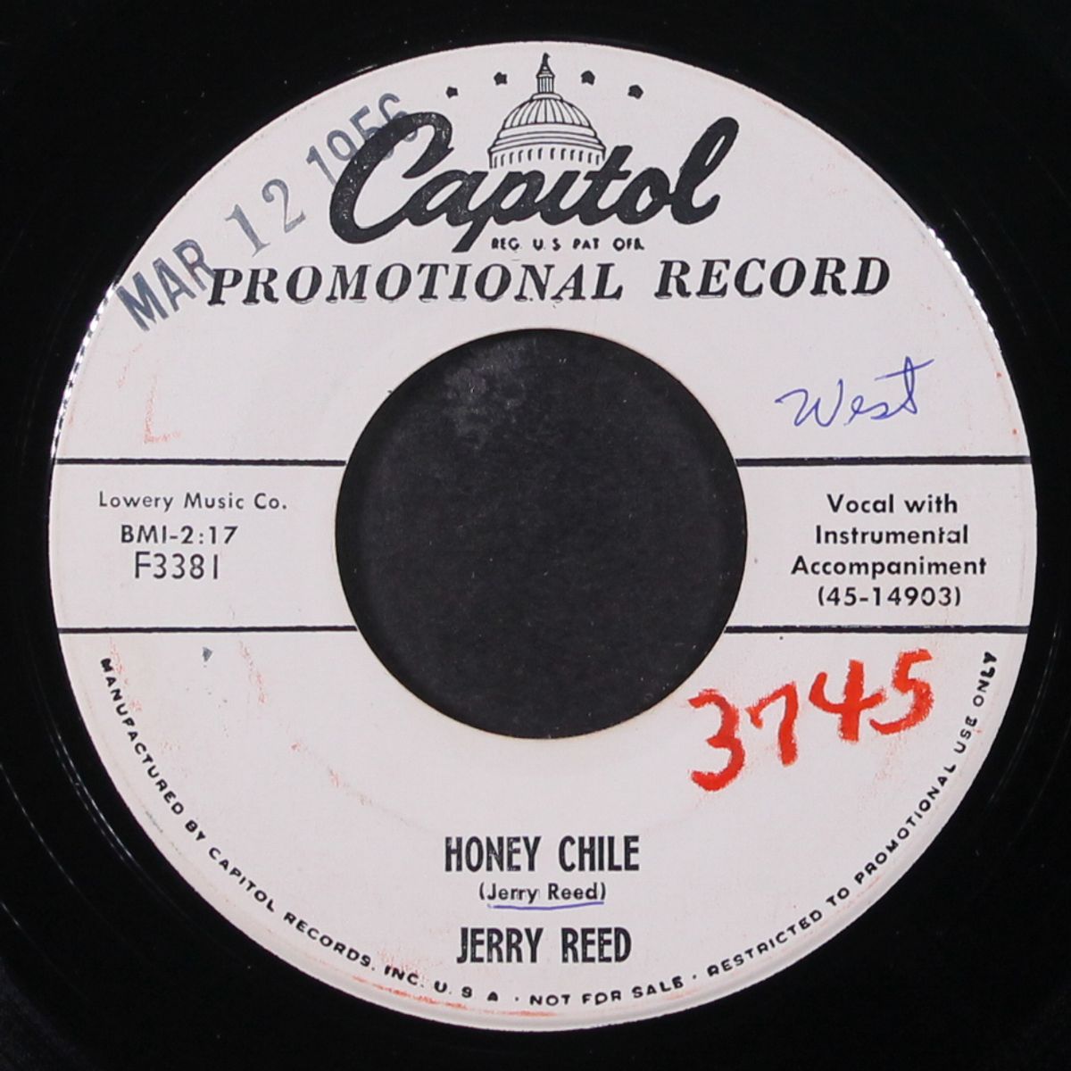 honey chile / i'm a lover, not a fighter by JERRY REED