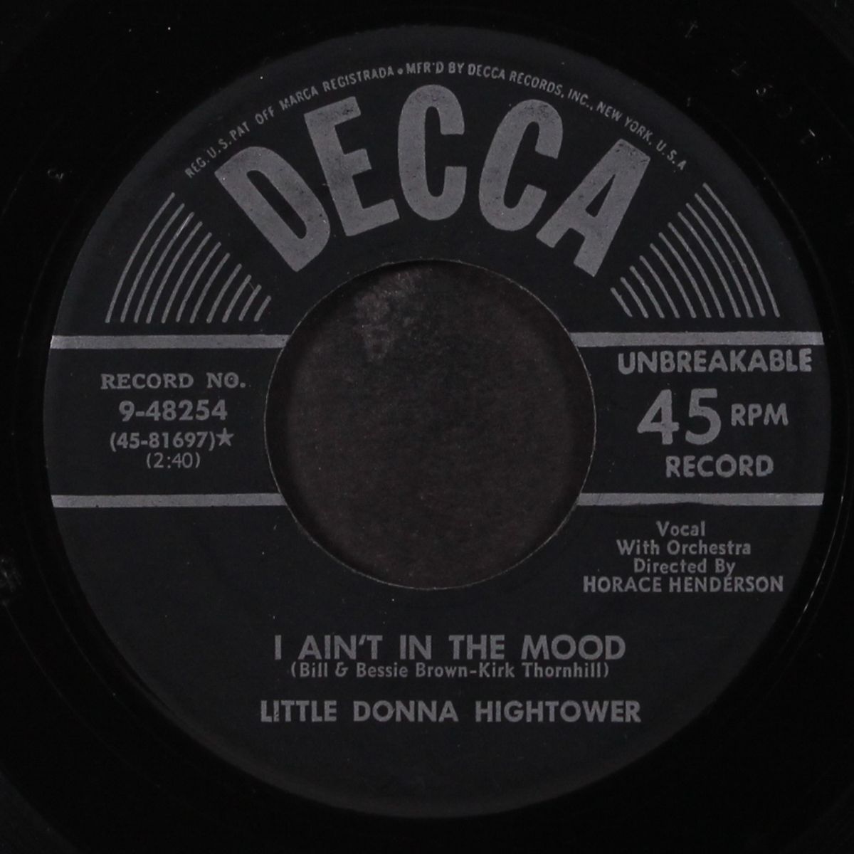 i ain't in the mood / cry by LITTLE DONNA HIGHTOWER
