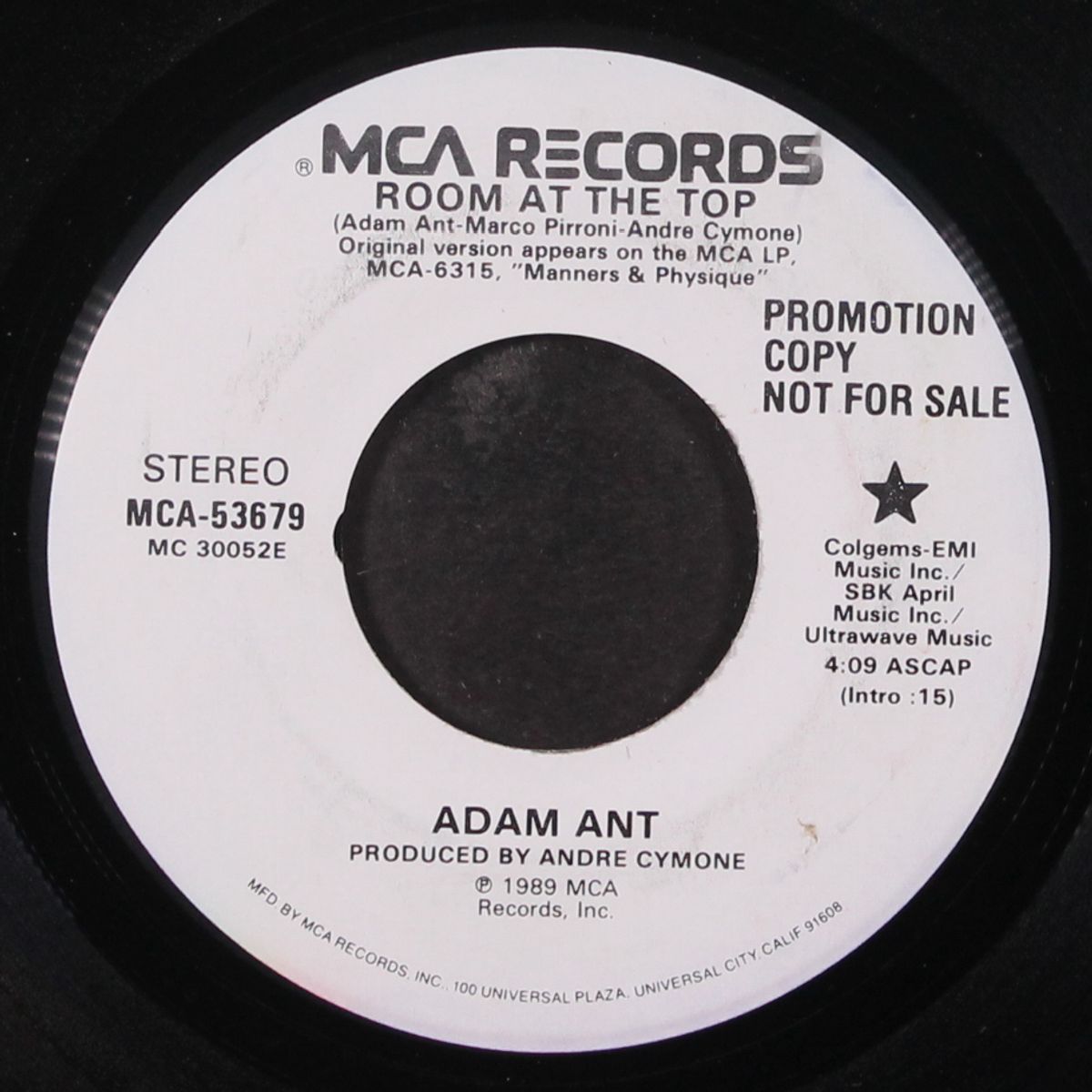 room at the top by ADAM ANT