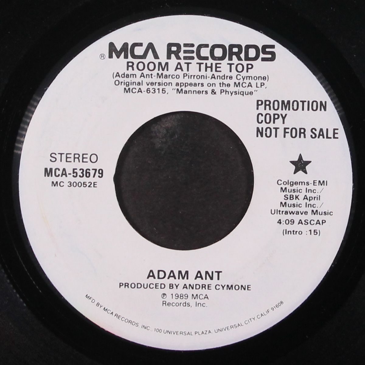room at the top by ADAM ANT