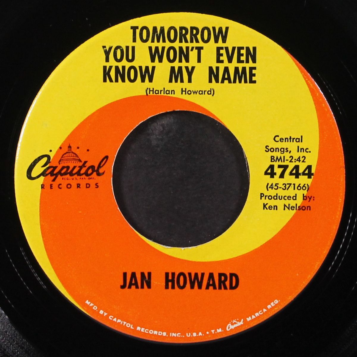 tomorrow you won't even know my name by JAN HOWARD