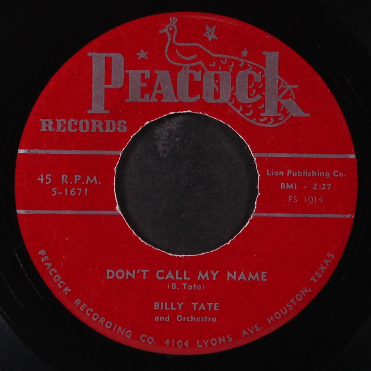 don't call my name / right from wrong by BILLY TATE