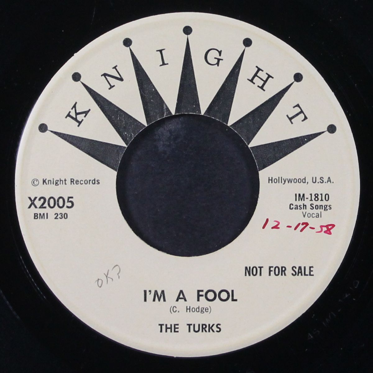i'm a fool / it can't be true by TURKS
