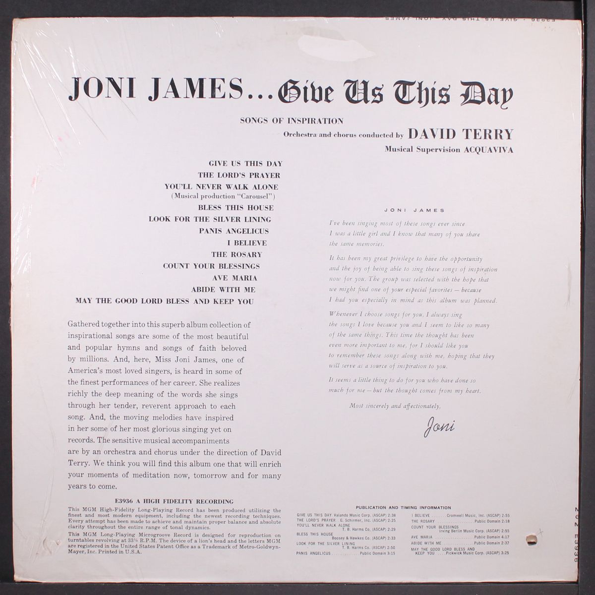 give us this day by JONI JAMES