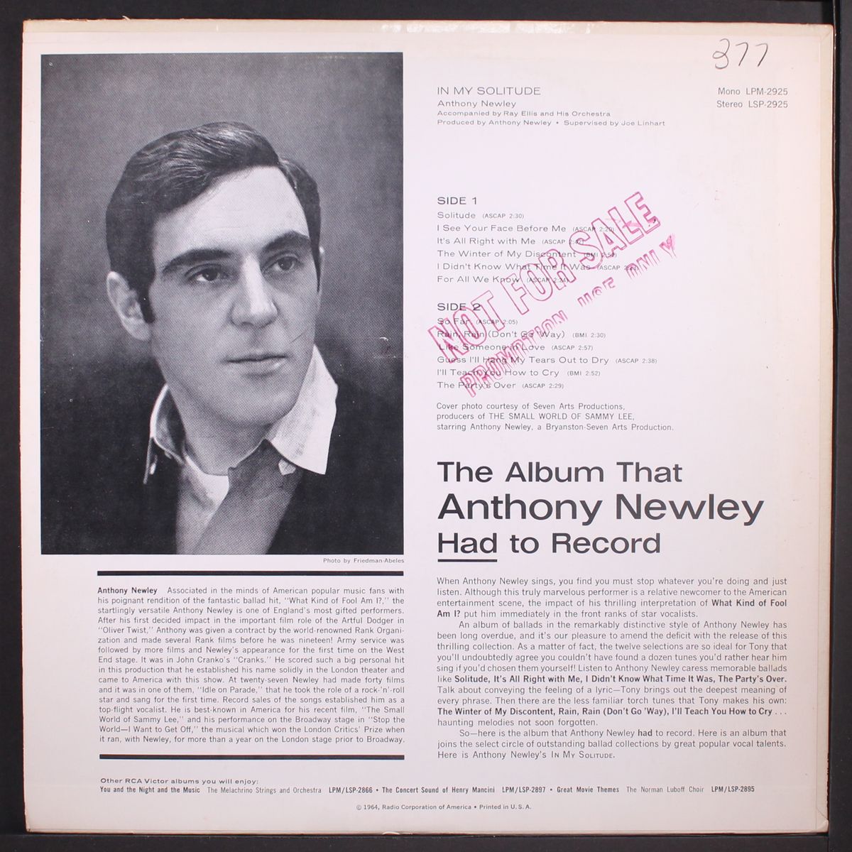 in my solitude by ANTHONY NEWLEY