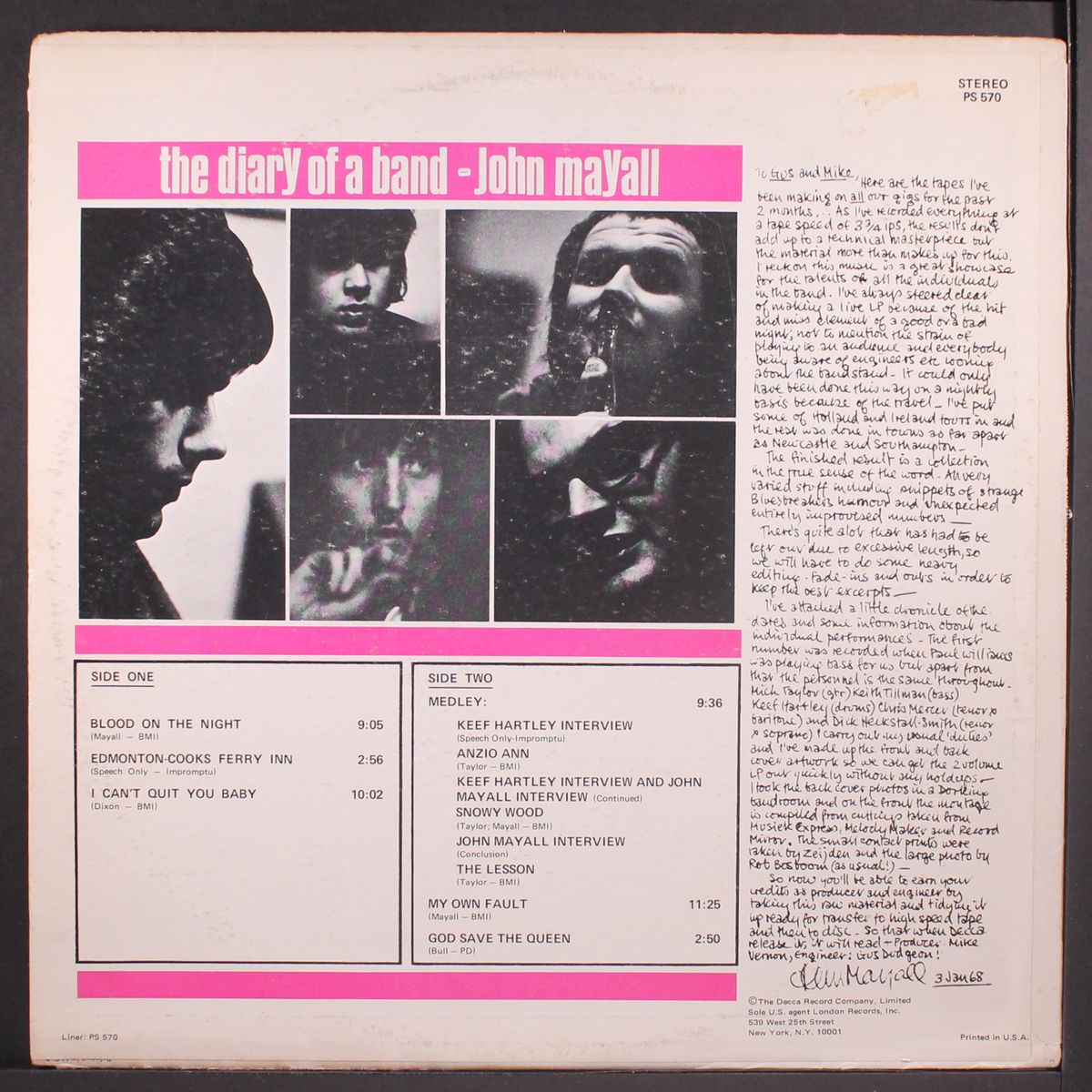 the diary of band by JOHN MAYALL