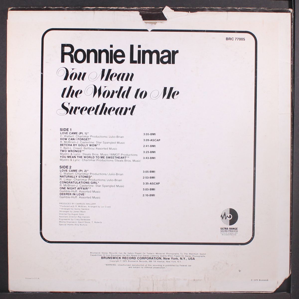 you mean the world to me sweetheart by RONNIE LIMAR