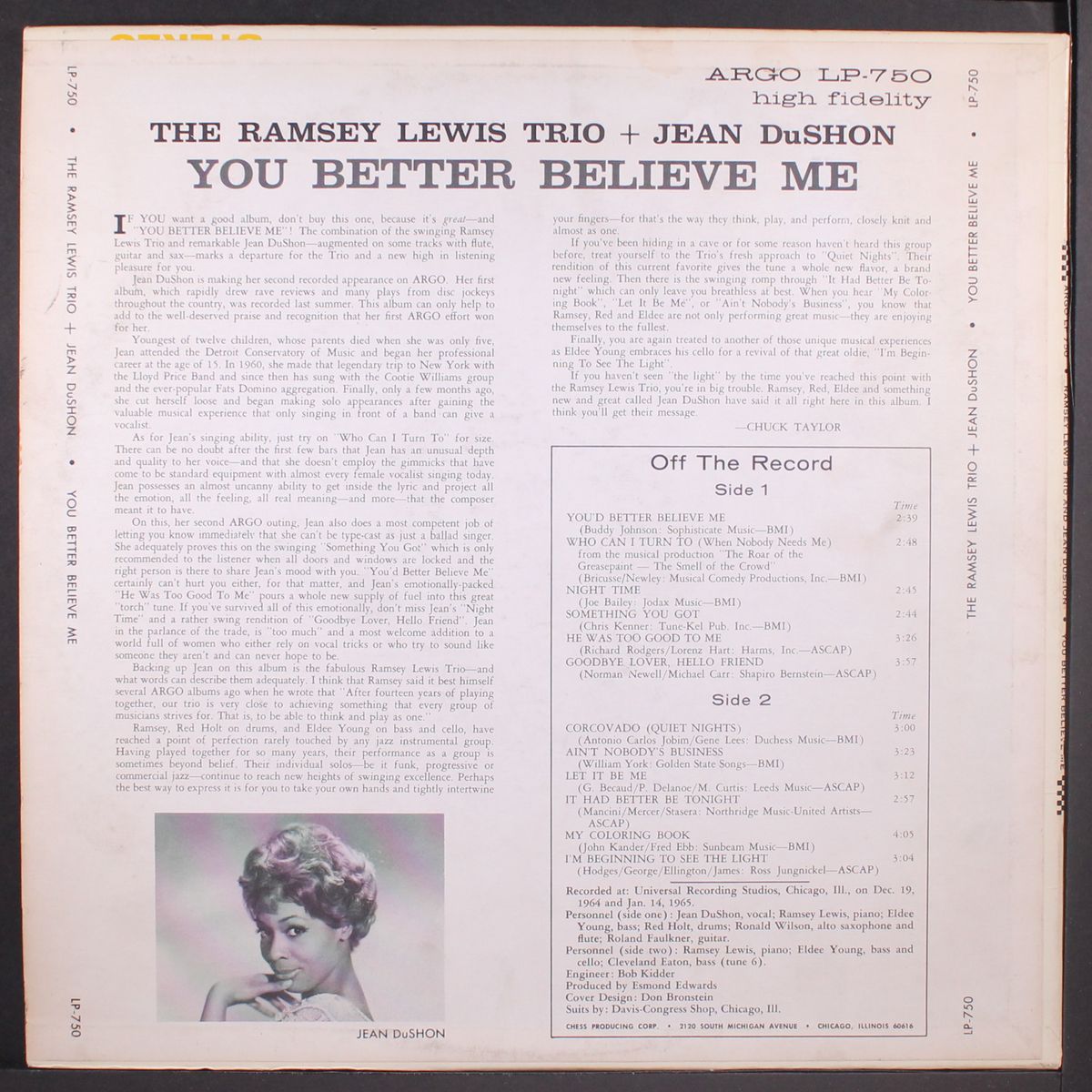 you better believe me by RAMSEY LEWIS & JEAN DUSHON