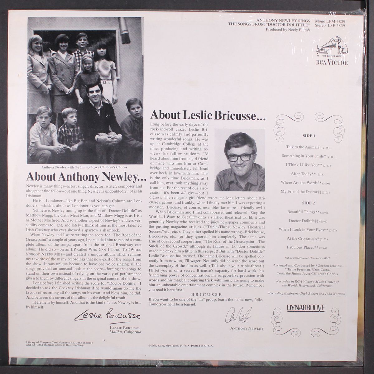 doctor dolittle by ANTHONY NEWLEY
