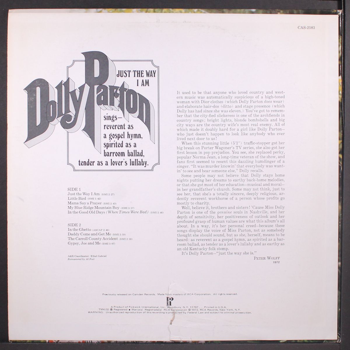 just the way i am by DOLLY PARTON