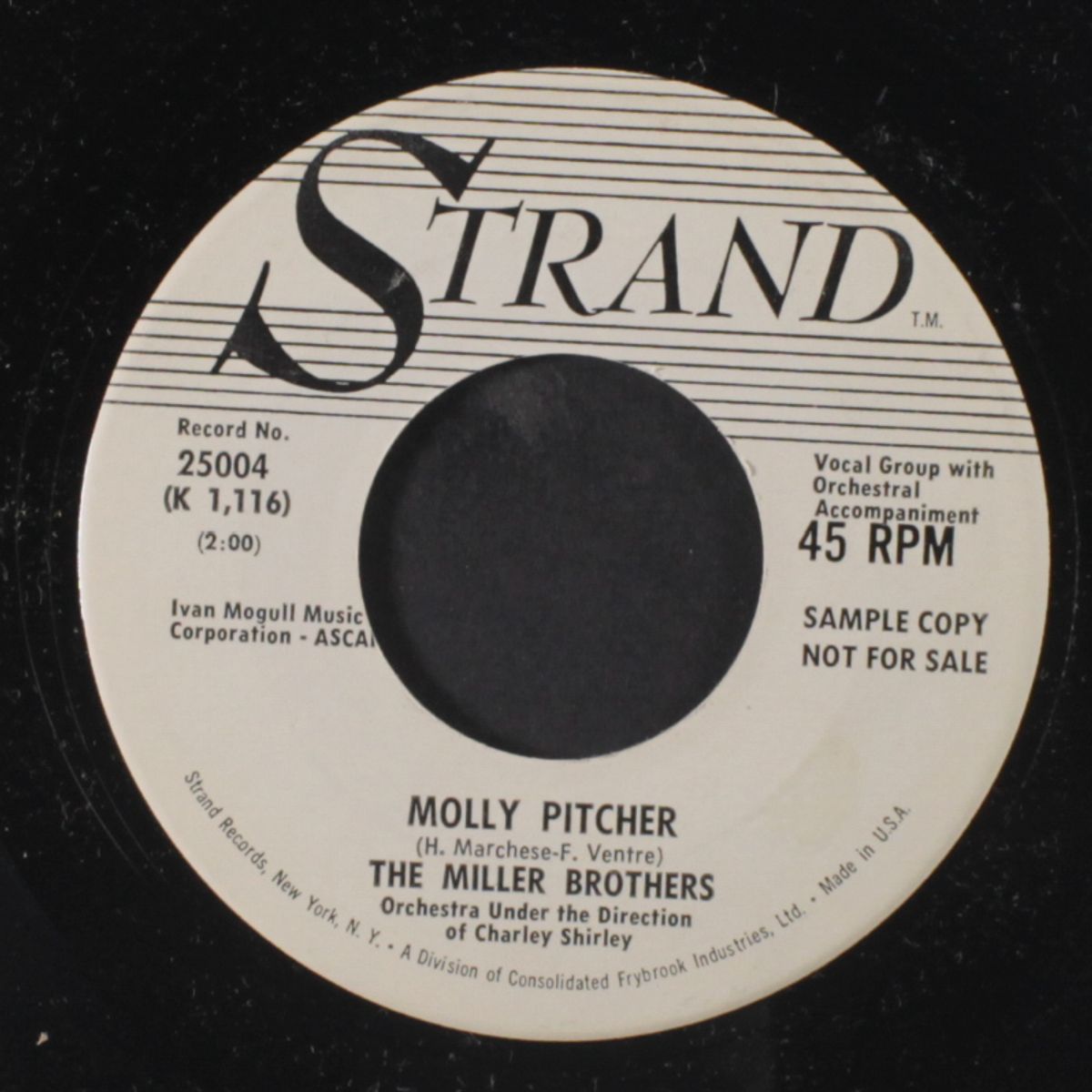 molly pitcher / nothing lasts forever by MILLER BROTHERS