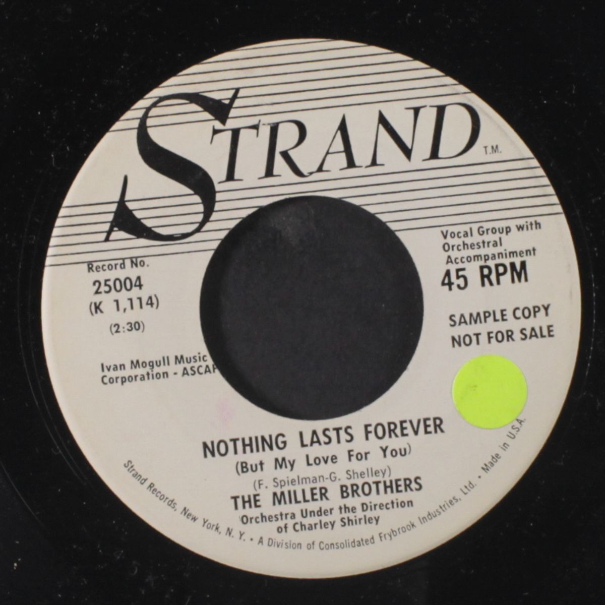 molly pitcher / nothing lasts forever by MILLER BROTHERS