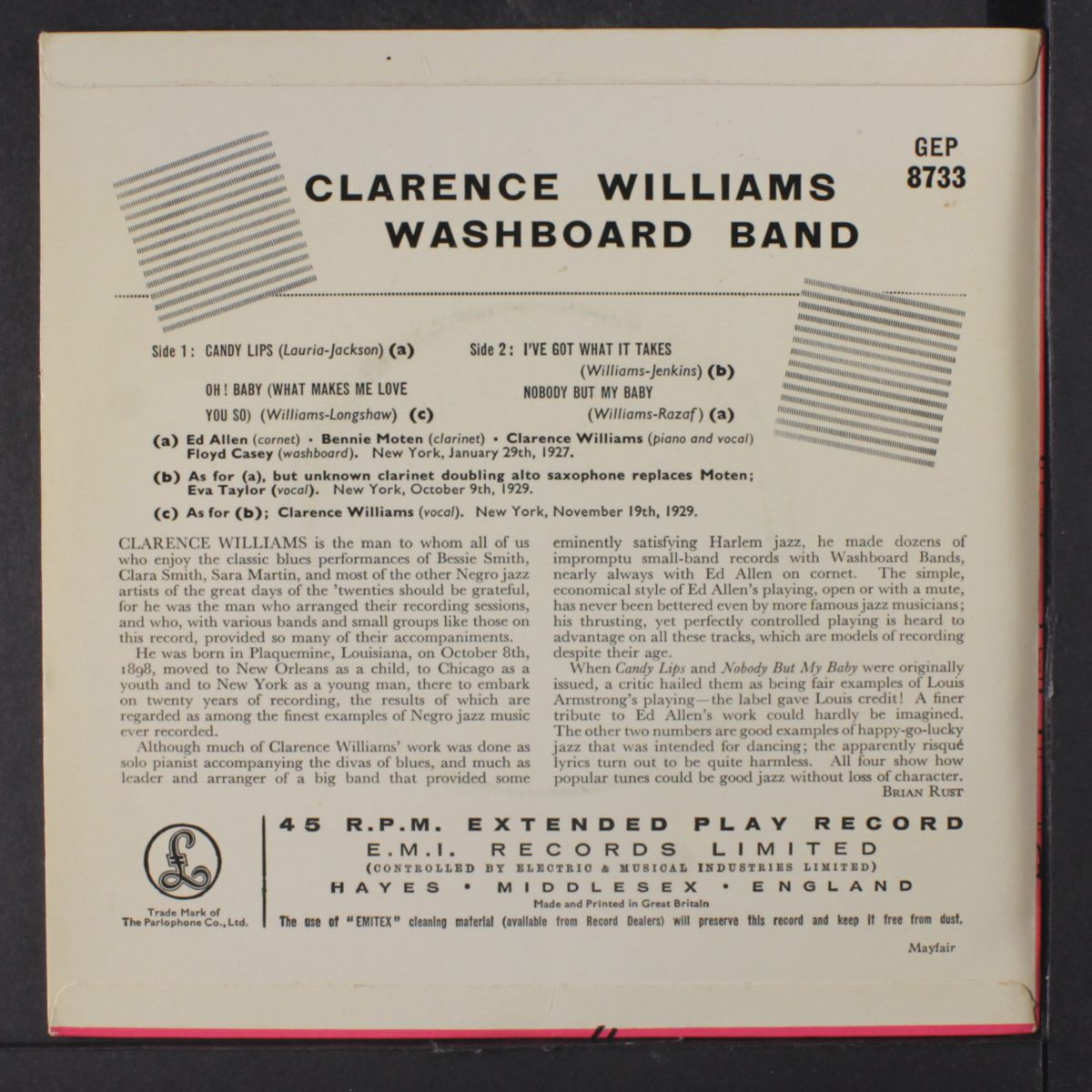 clarence williams washboard band by CLARENCE WILLIAMS
