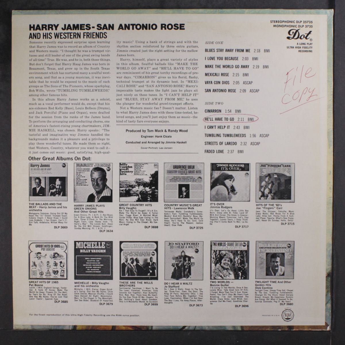san antonio rose by HARRY JAMES