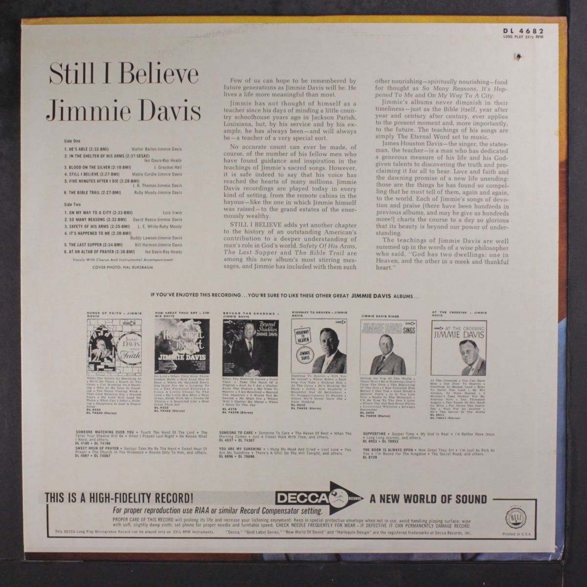 still i believe by JIMMIE DAVIS
