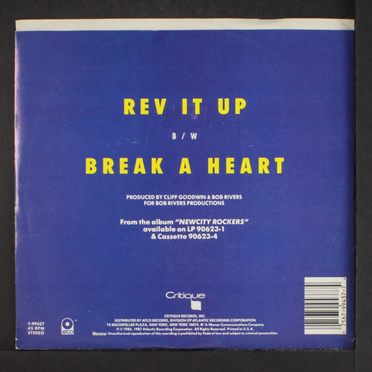 rev it up / break a heart by NEWCITY ROCKERS