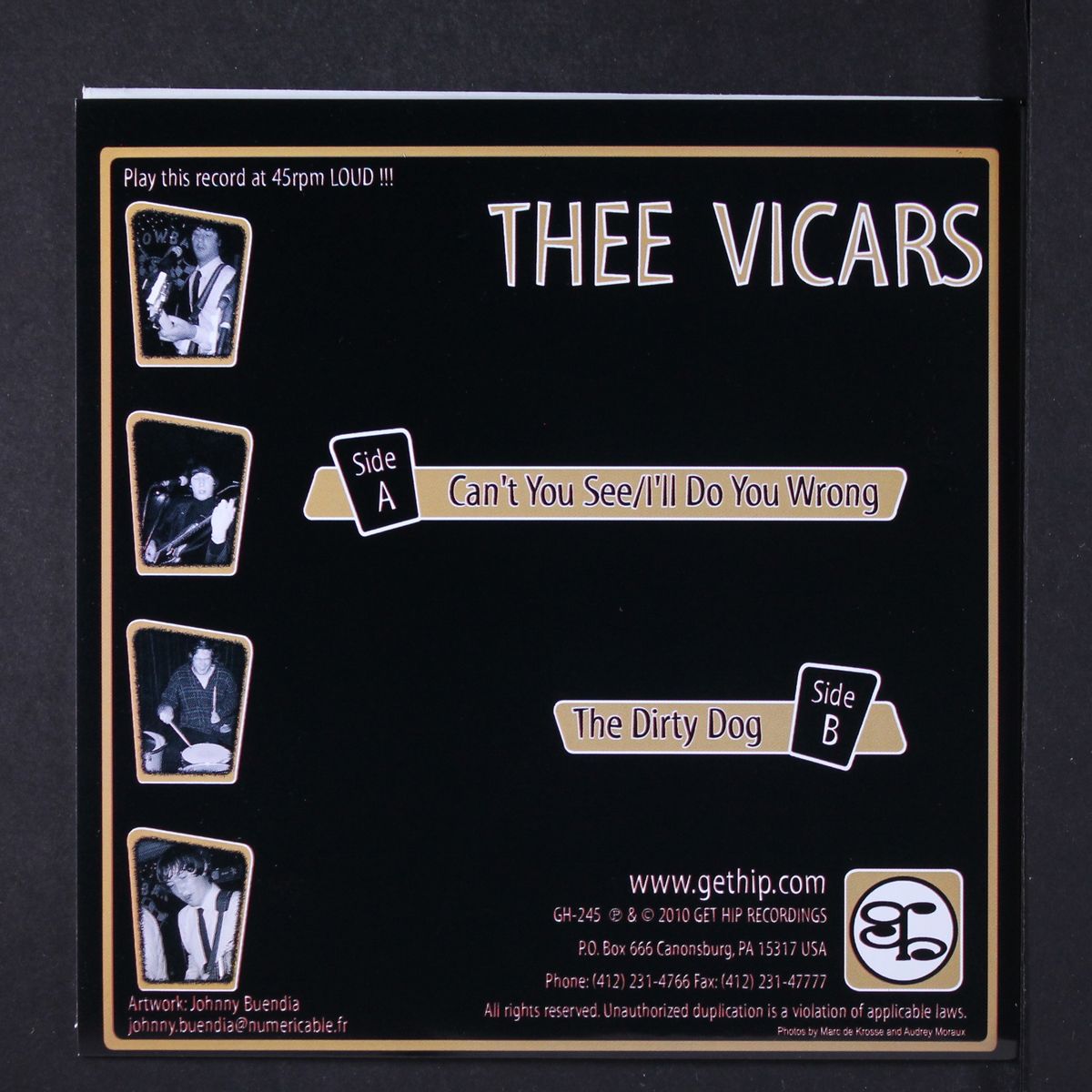 can't you see, i'll do you wrong / the dirty dog by THEE VICARS