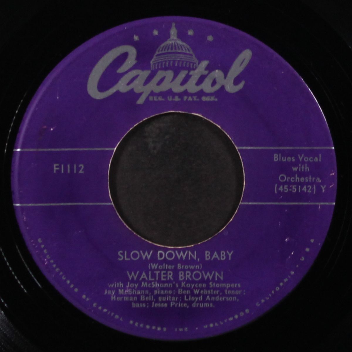 let's love awhile / slow down, baby by WALTER BROWN