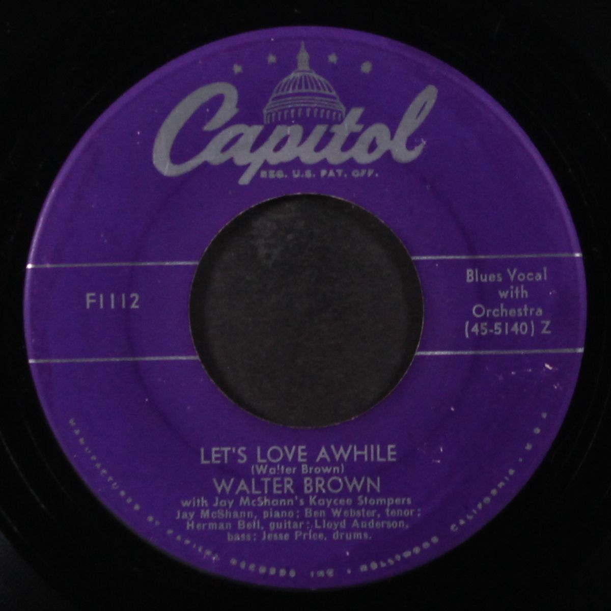 let's love awhile / slow down, baby by WALTER BROWN