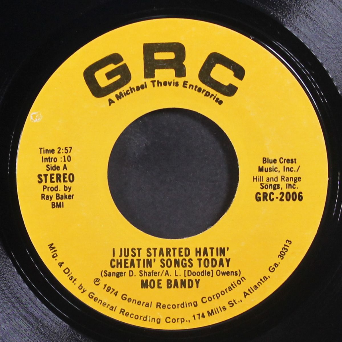 i just started hatin' cheatin' songs today / how far do you think we w by MOE BANDY