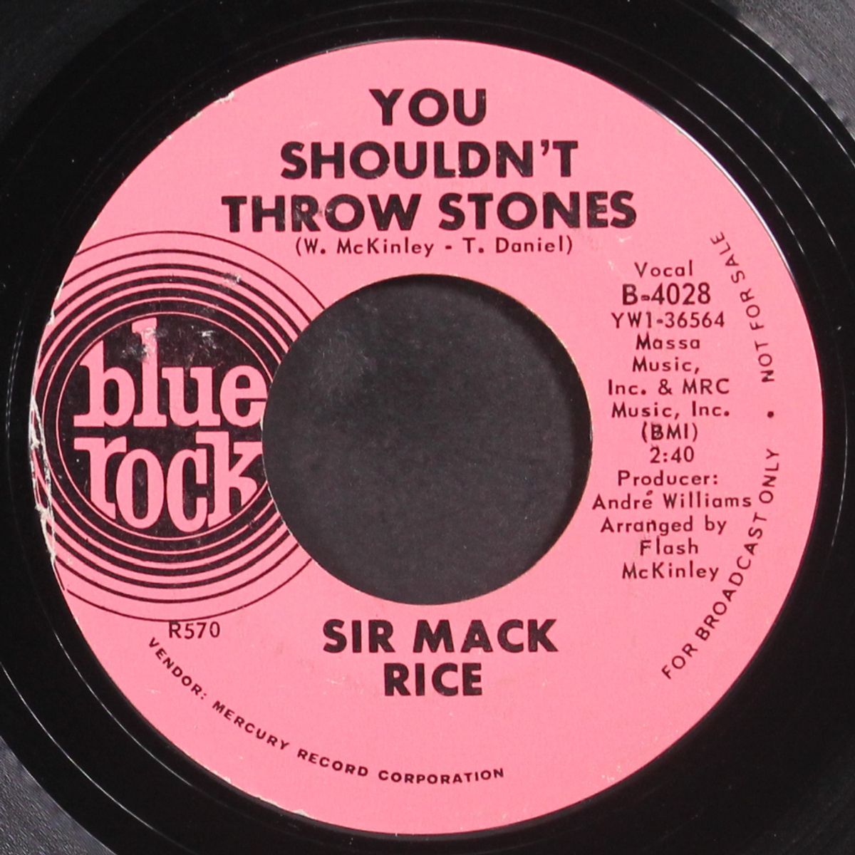 when you're down and out / you shouldn't throw stones by SIR MACK RICE