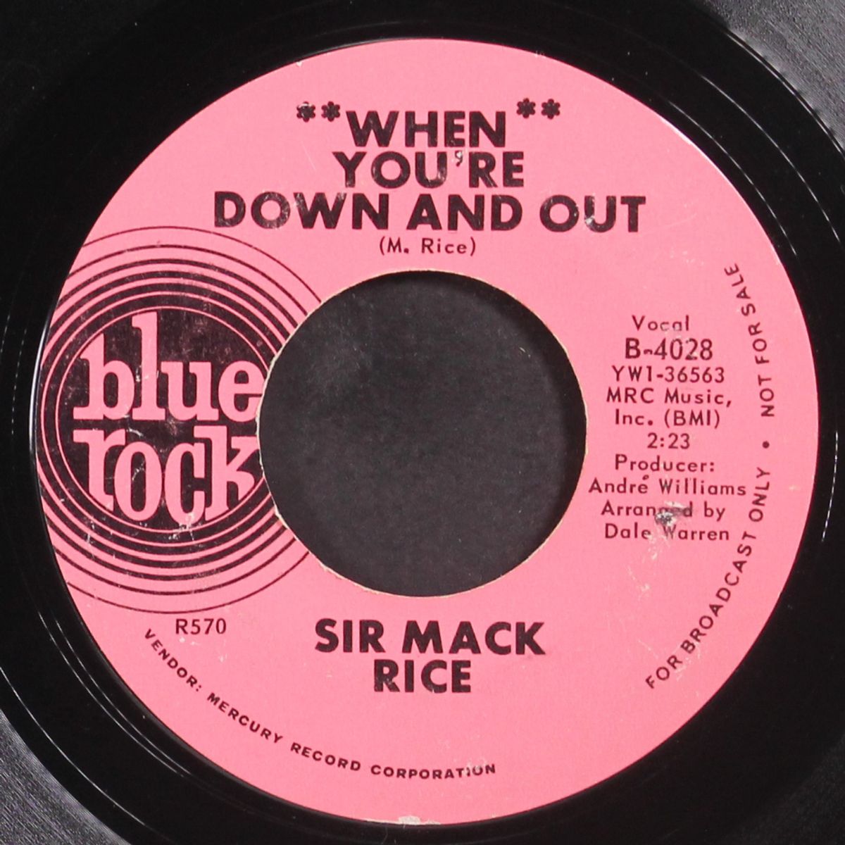 when you're down and out / you shouldn't throw stones by SIR MACK RICE