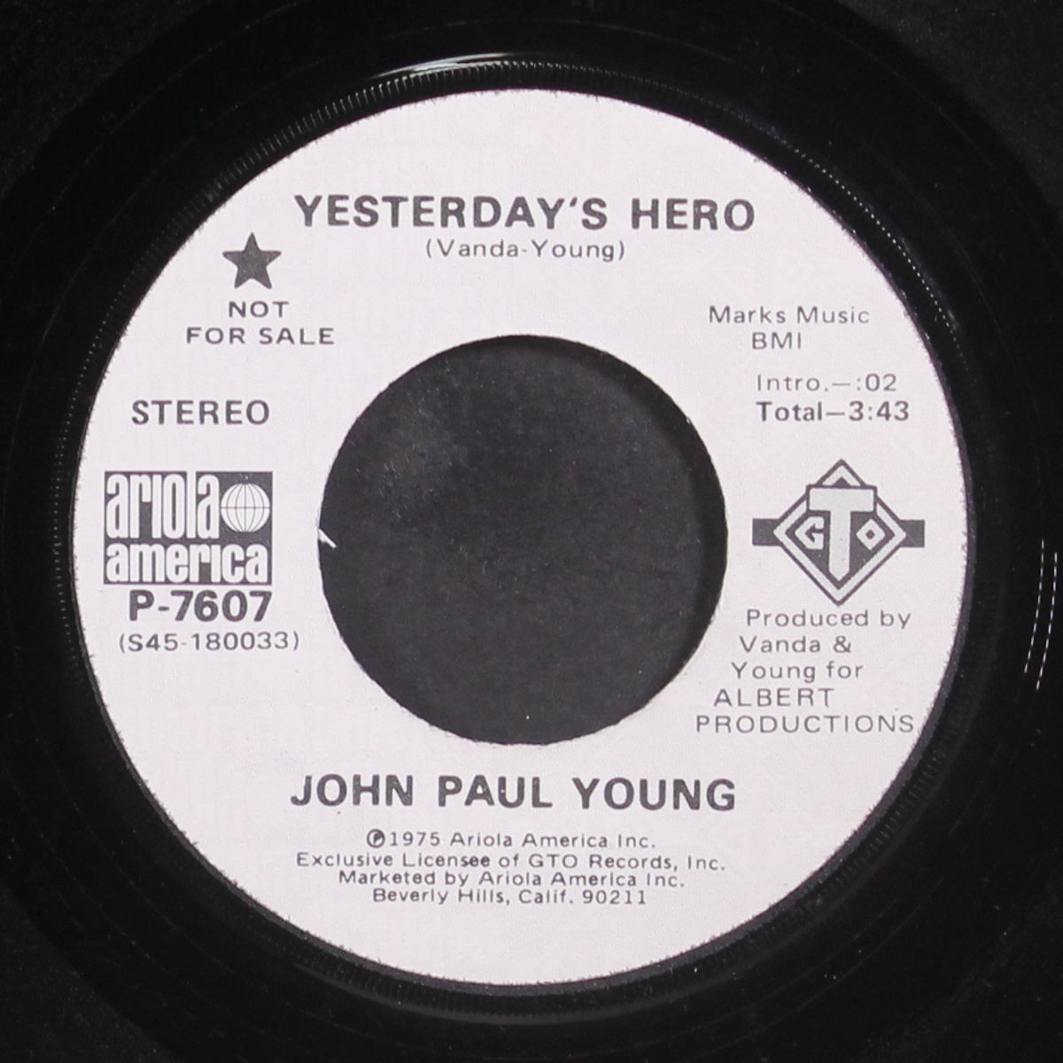 yesterday's hero by JOHN PAUL YOUNG