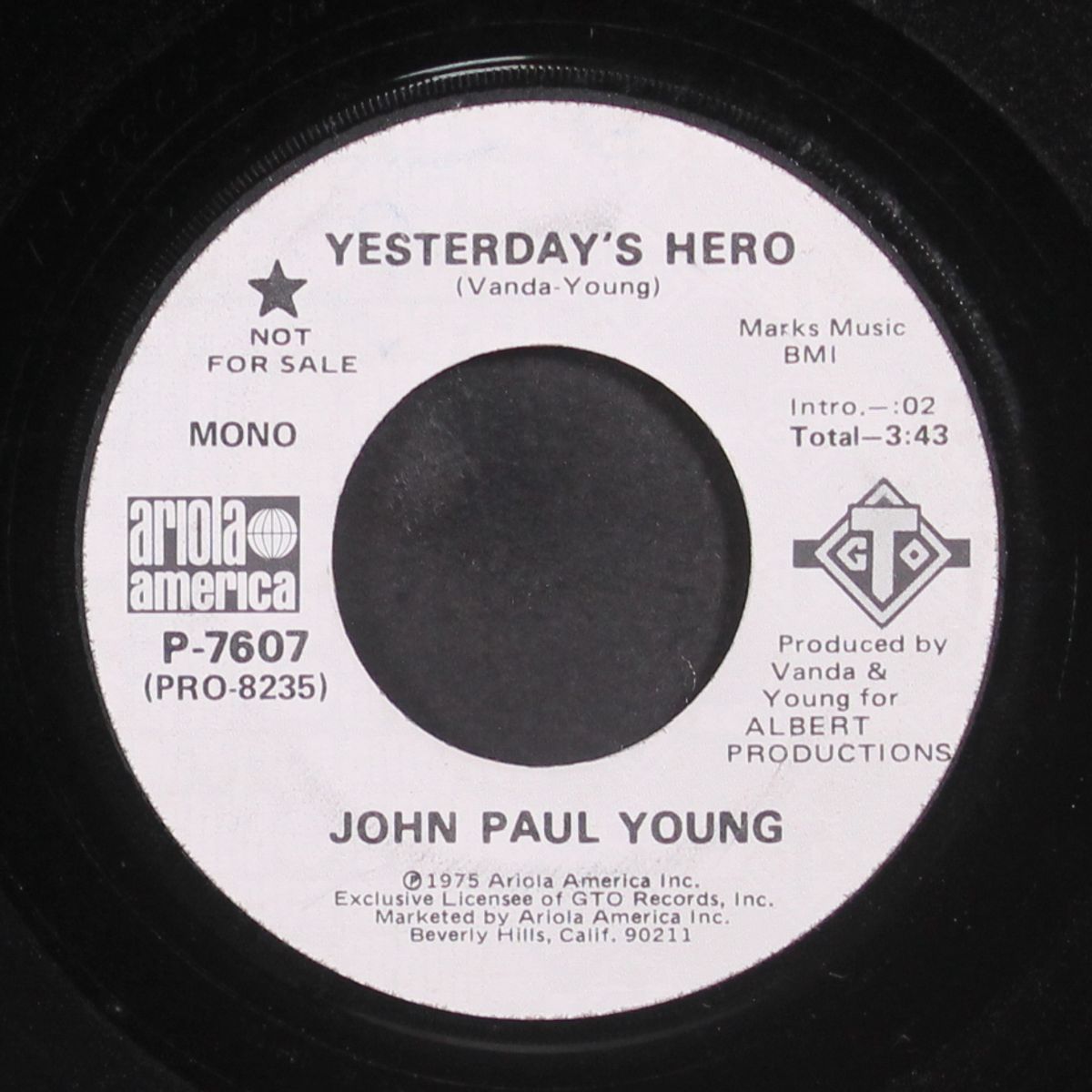 yesterday's hero by JOHN PAUL YOUNG