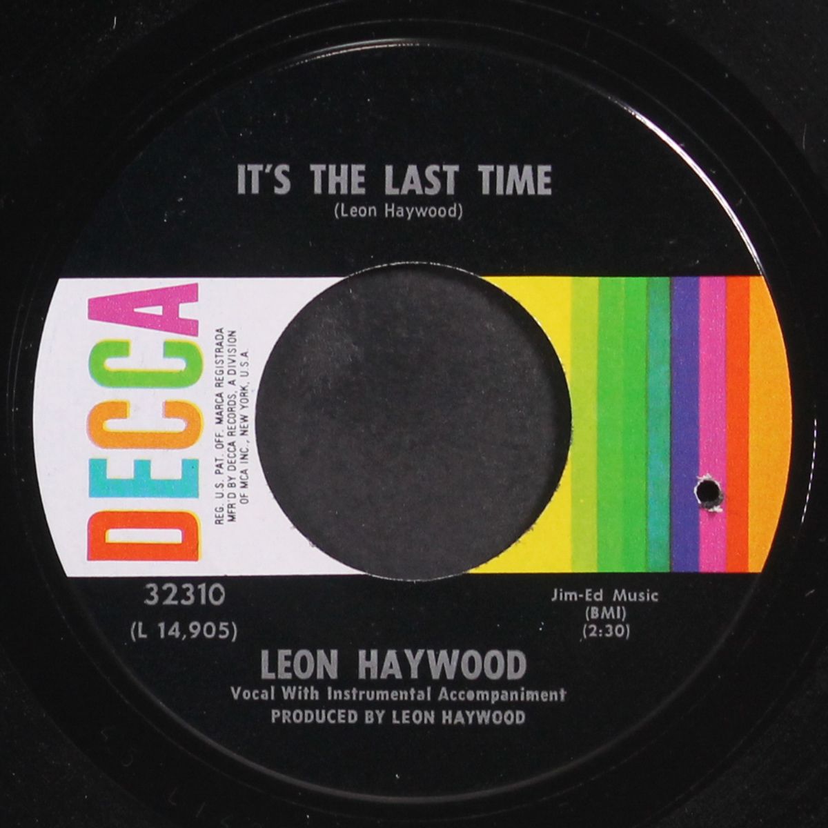 it's the last time / mercy, mercy, mercy by LEON HAYWOOD