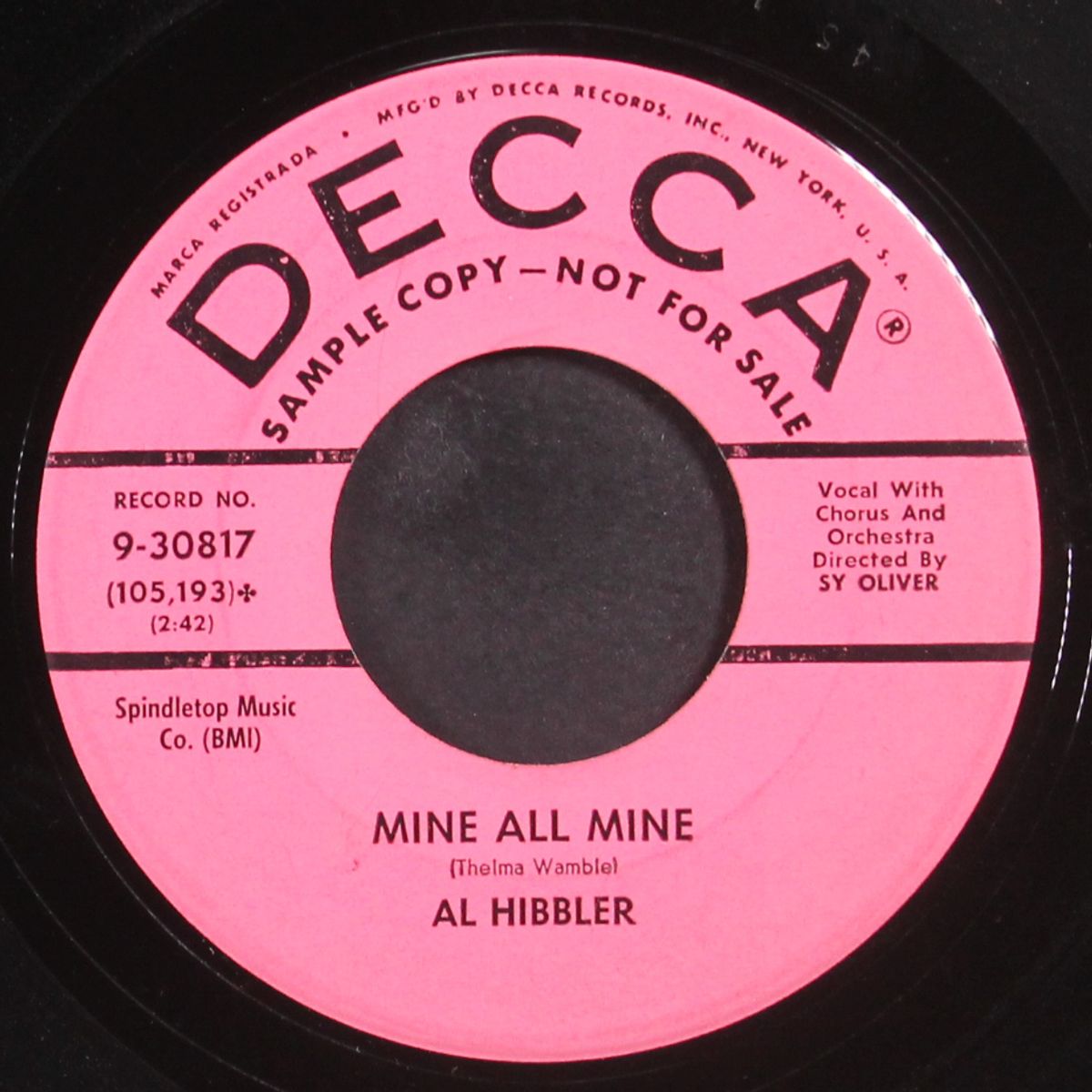 mine all mine / warm heart- cold feet by AL HIBBLER