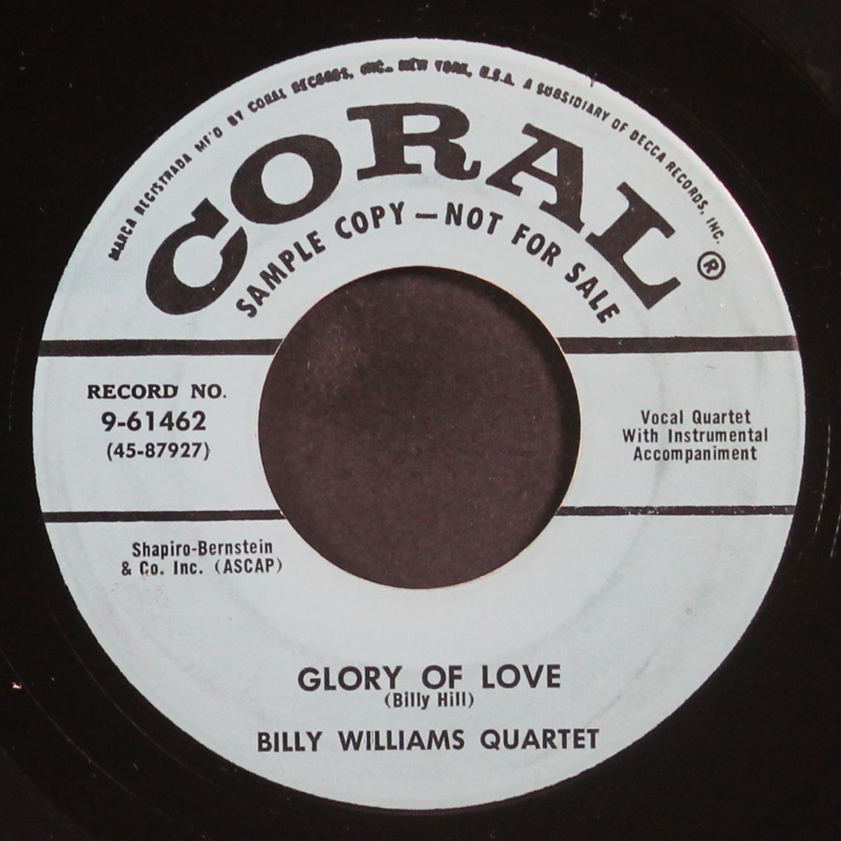glory of love / wonderful, wonderful one by BILLY WILLIAMS QUARTET