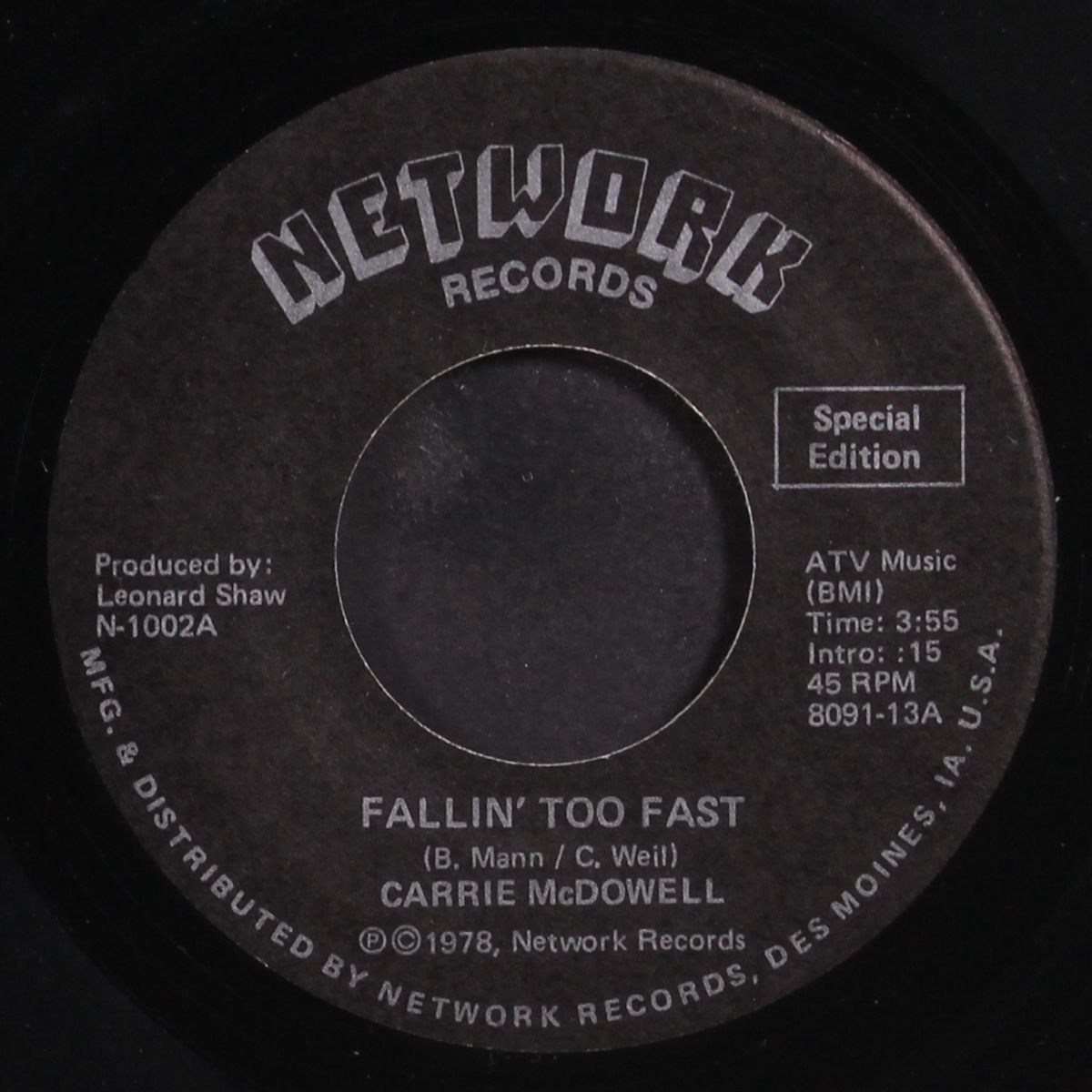 fallin' too fast / when you look me over by CARRIE MCDOWELL