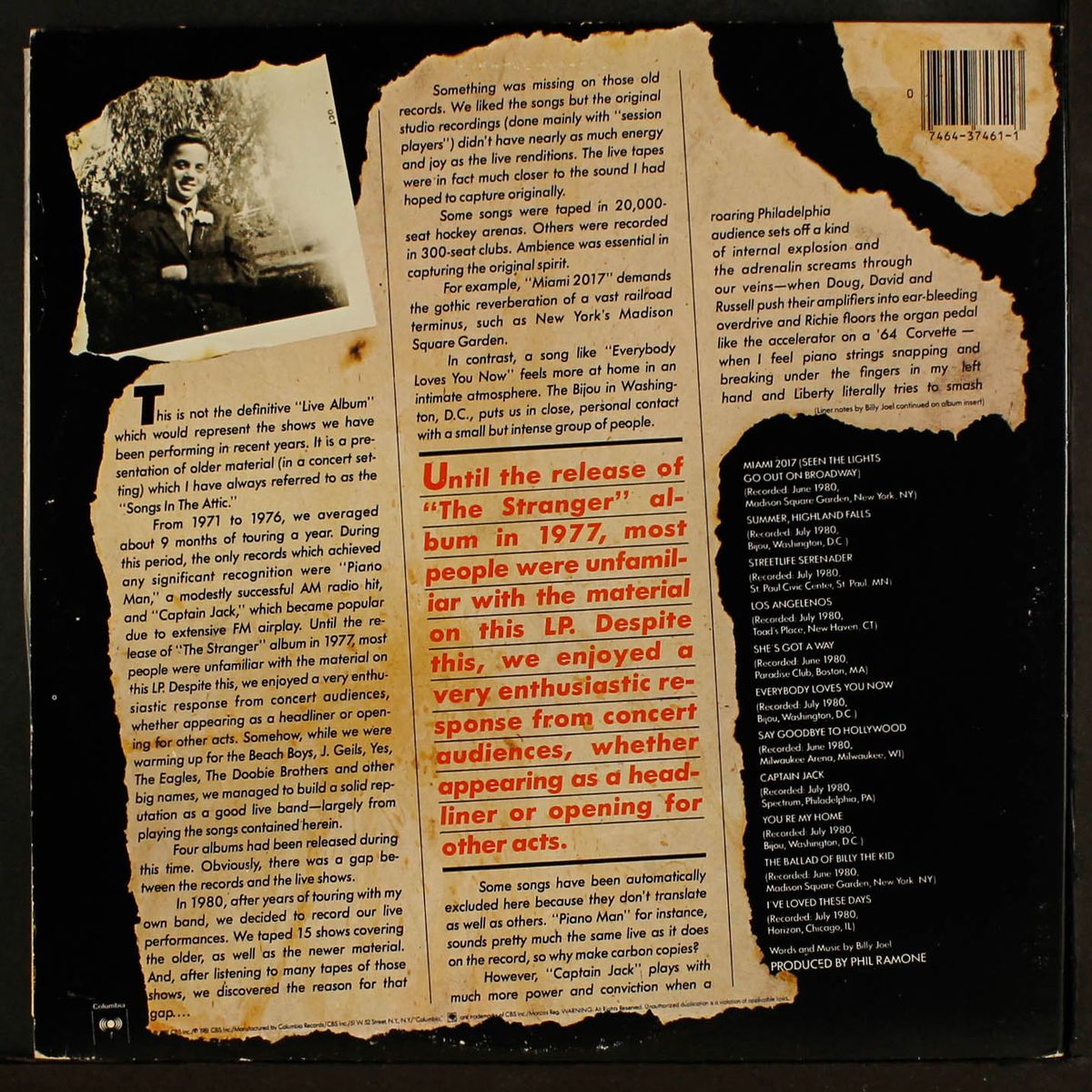 songs in the attic by BILLY JOEL