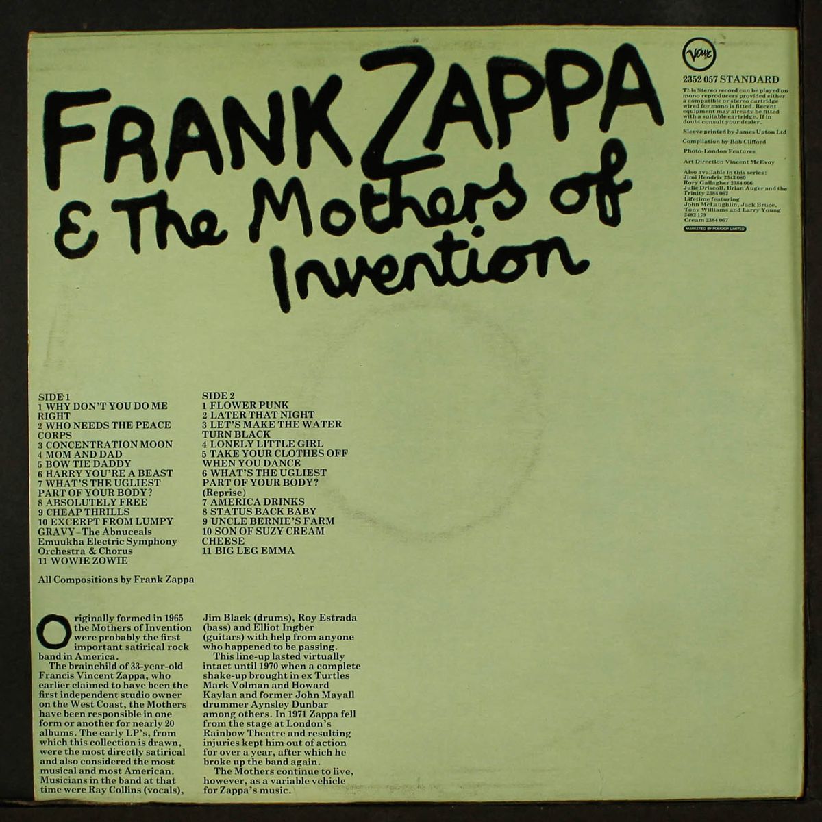 frank zappa & mothers of invention by FRANK ZAPPA & MOTHERS OF INVENTION