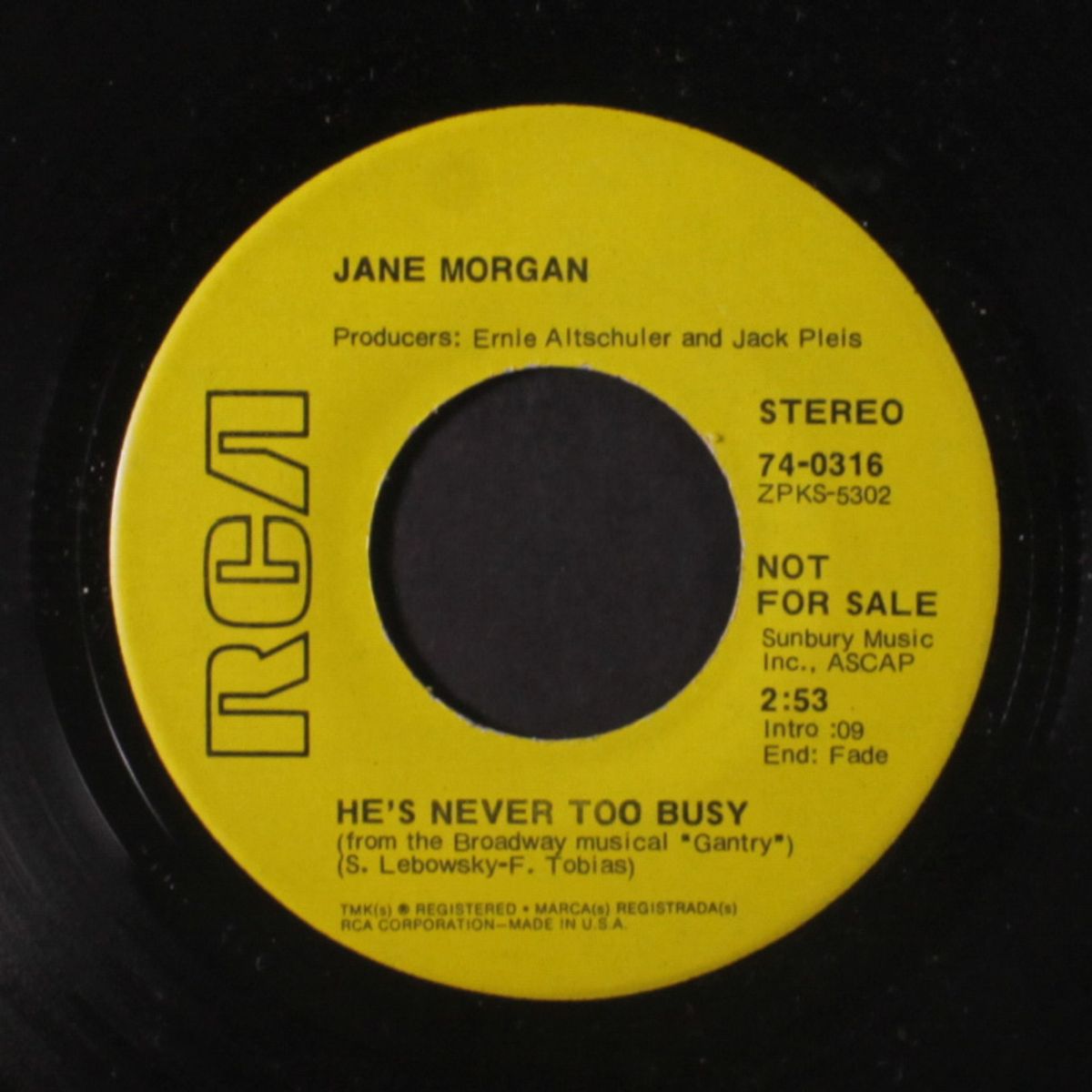 he gives me love / he's never too busy by JANE MORGAN