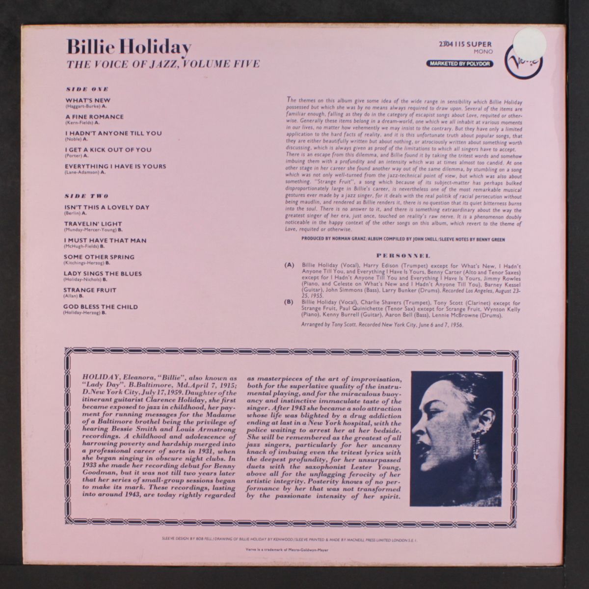 the voice of jazz, vol. 5 by BILLIE HOLIDAY