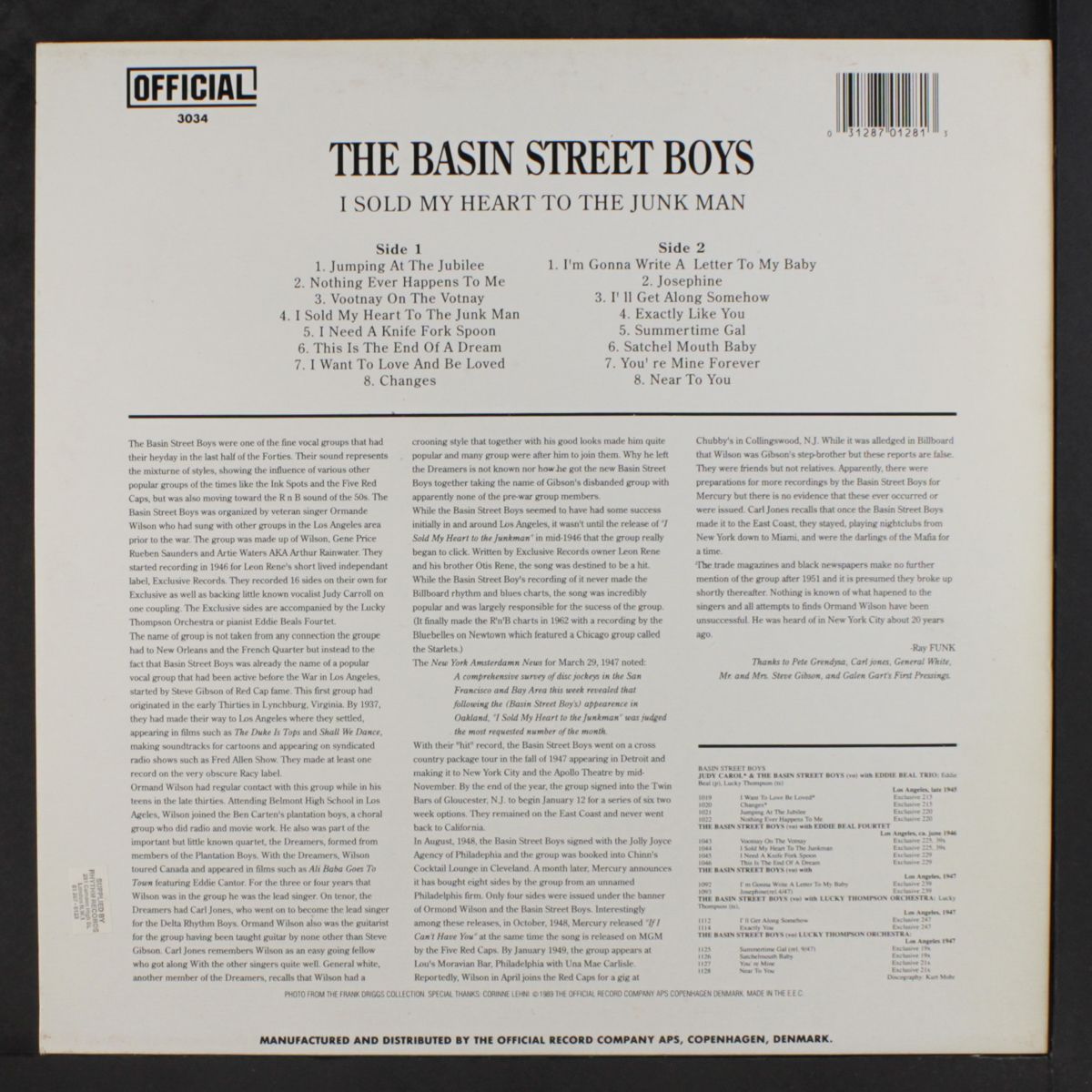 i sold my heart to the junk man by BASIN STREET BOYS