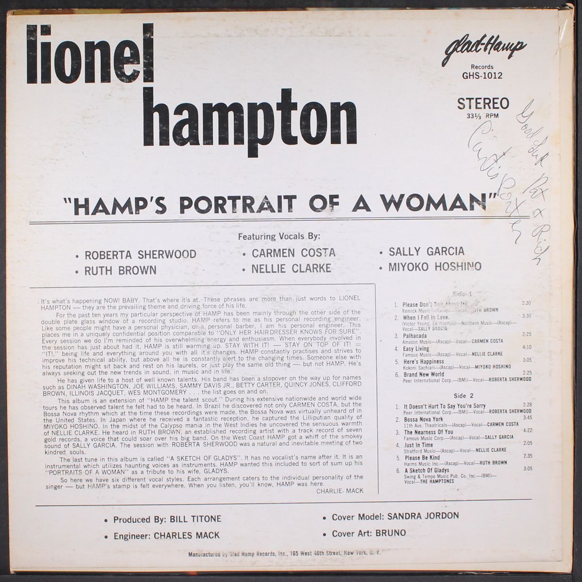 hamp's portrait of a woman by LIONEL HAMPTON