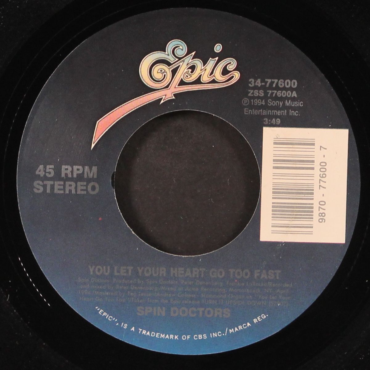 you let your heart go too fast / cleopatra's cat by SPIN DOCTORS