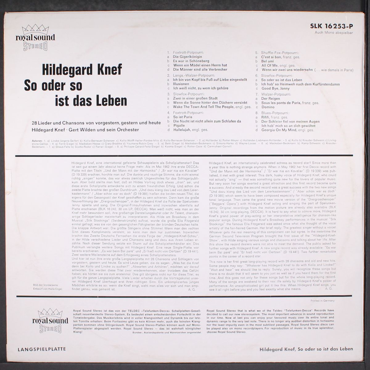 so oder so ist das leben by HILDEGARD KNEF