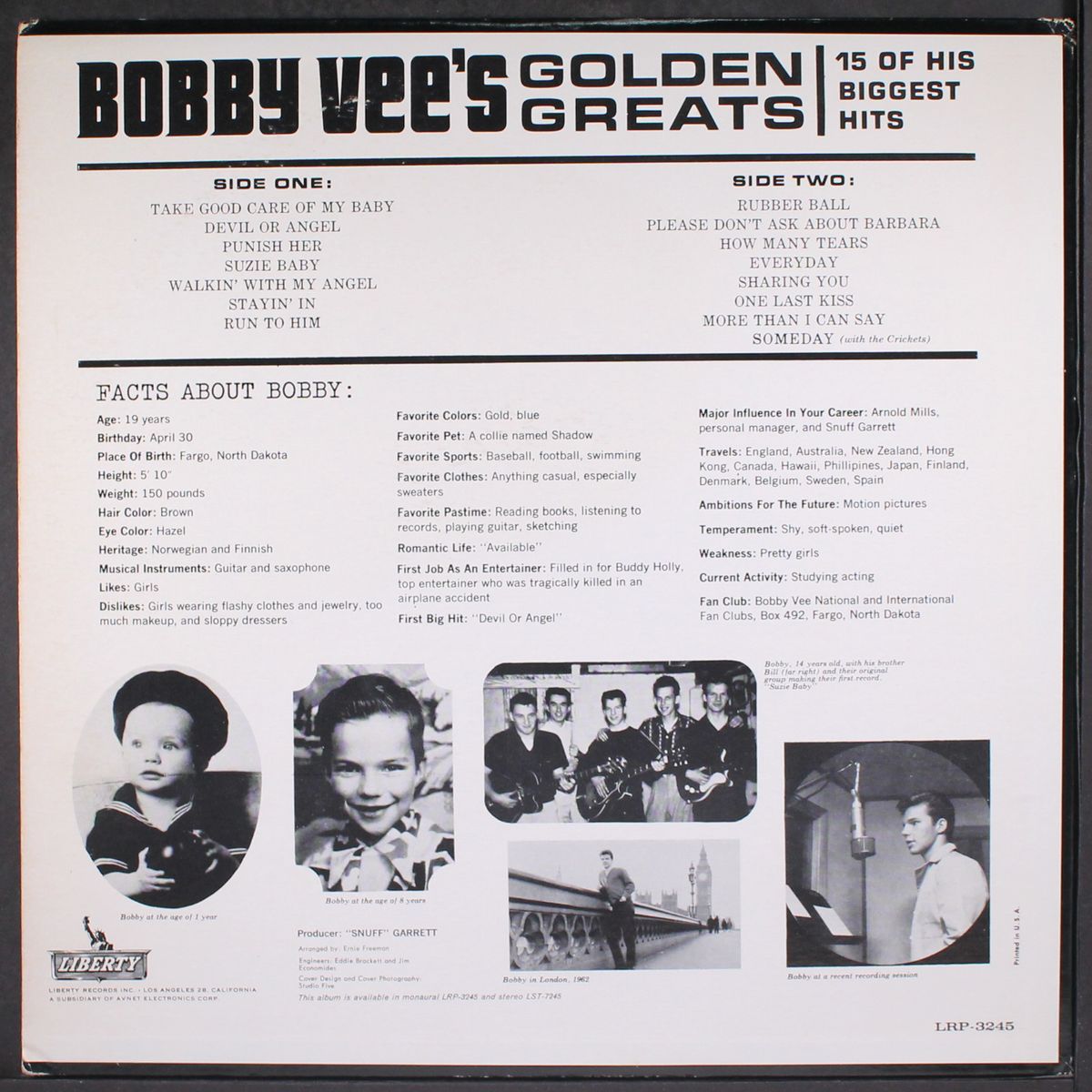golden greats by BOBBY VEE