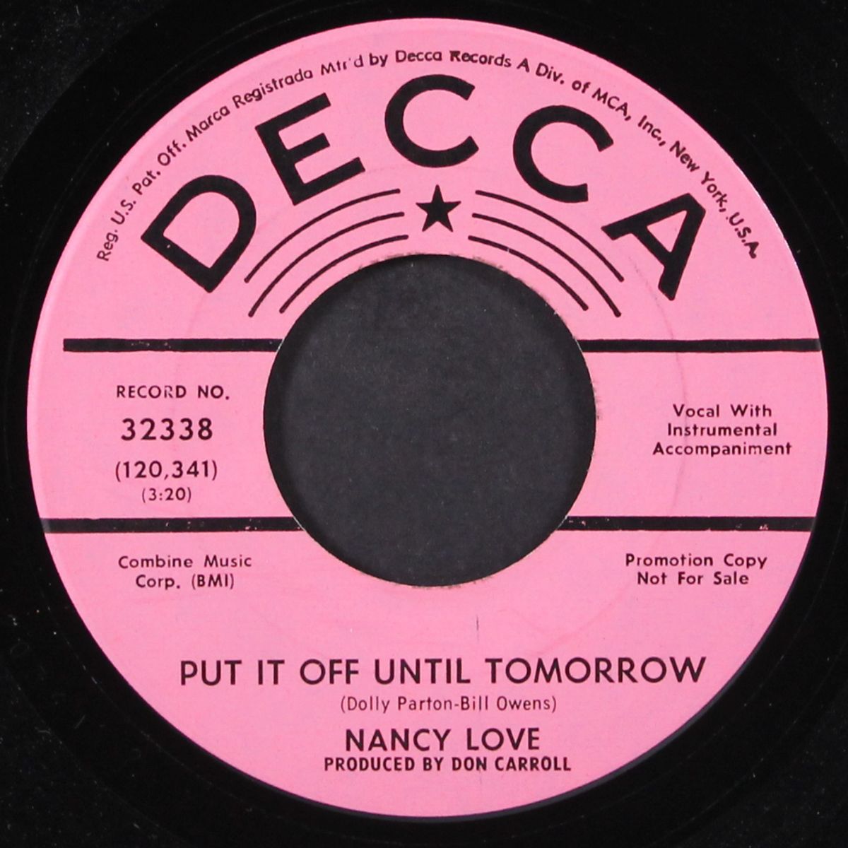 put it off until tomorrow / hangin' on by NANCY LOVE
