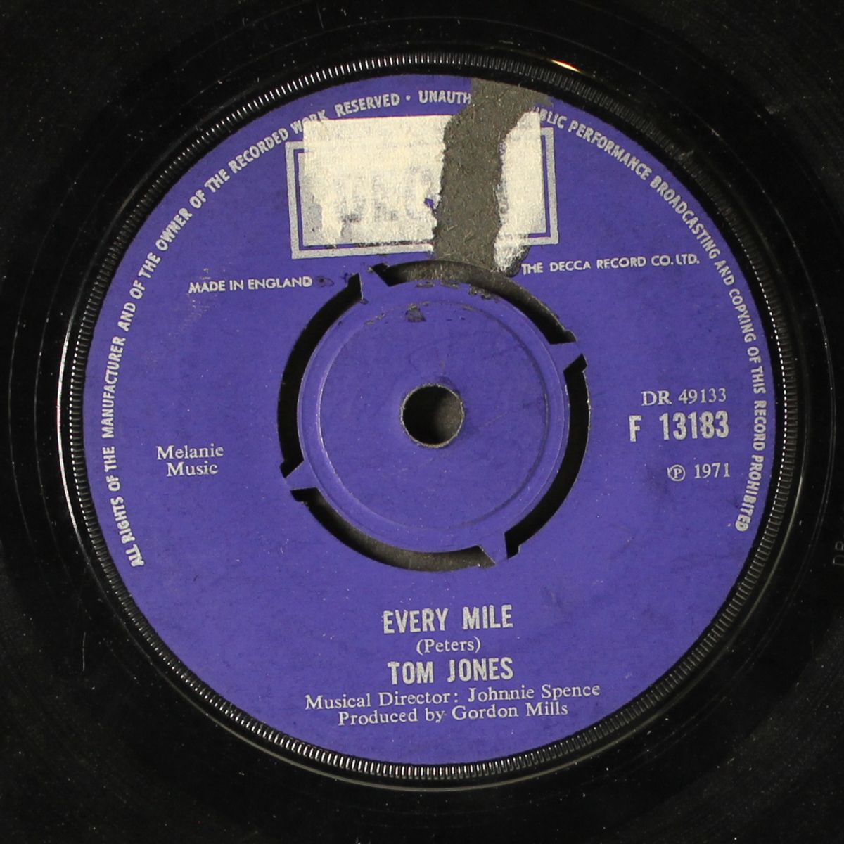 puppet man / every mile by TOM JONES